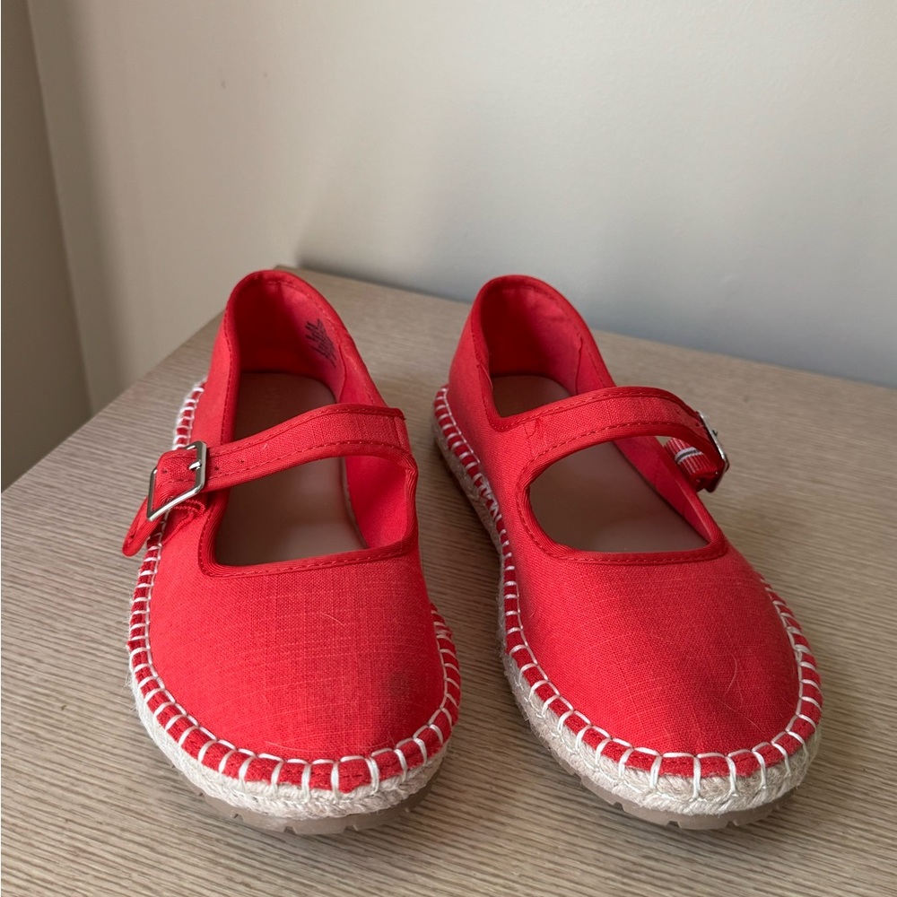 Red Mary Jane Style Espadrilles